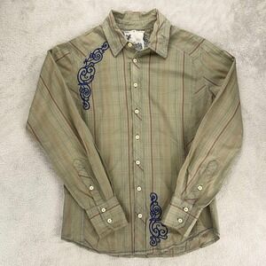 Johnny Was J3 Astoria Plaid Shirt‎ Western Embroidered Boho Small